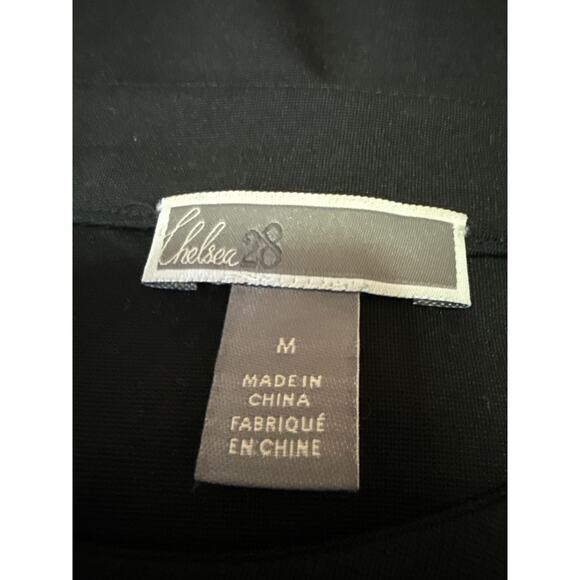 Chelsea28 Women's Black Floral Lace Short Sleeve Sheer See Trough Blouse Top M - Picture 4 of 5